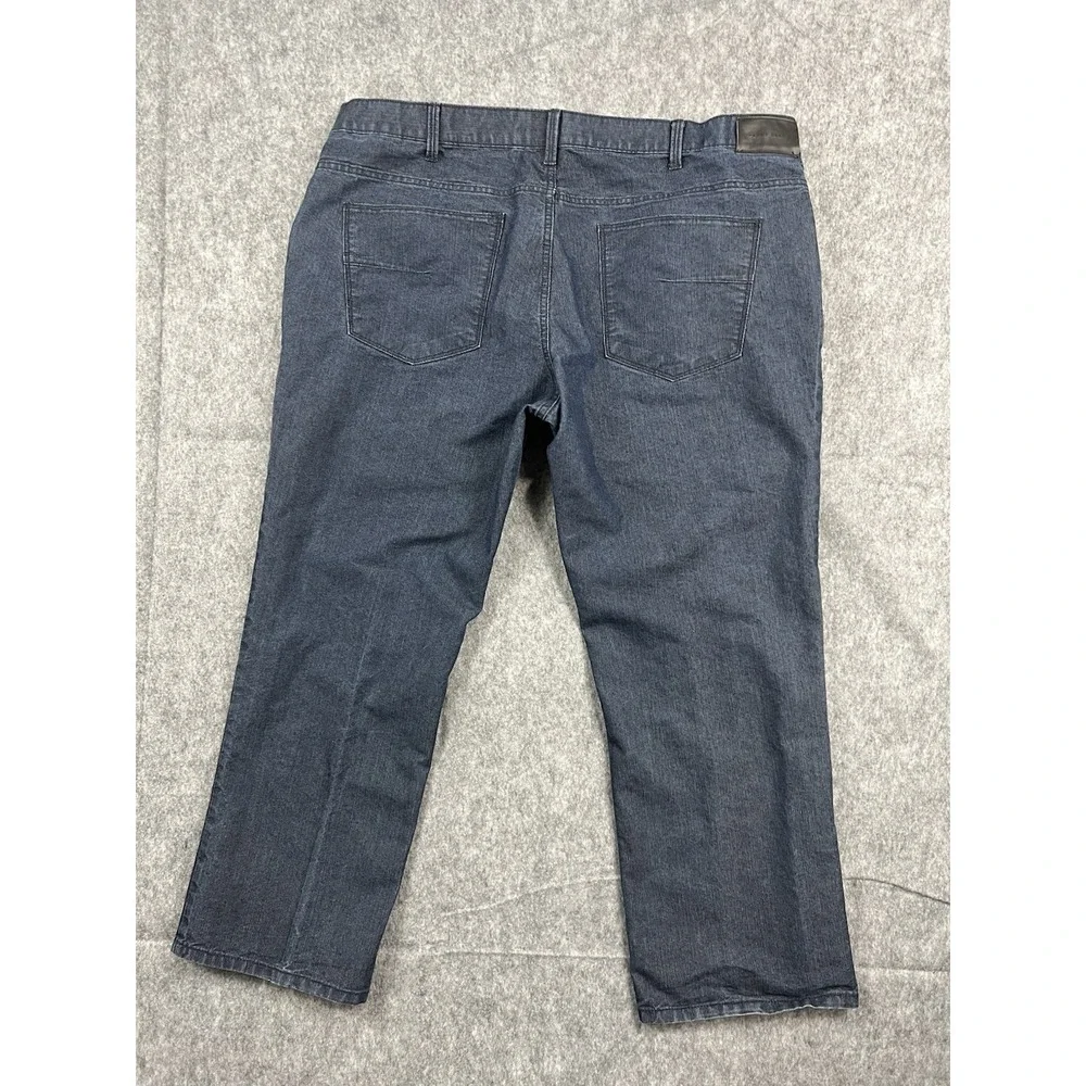 Perry Ellis Mens Jeans Blue Straight Fit Dark Wash Casual Stretch Size 44x30